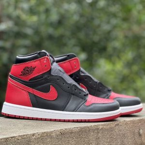 New Arrival AJ 1 High Og Retro Black Varsity Red