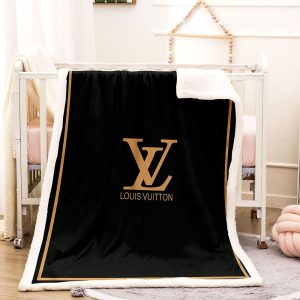 Brown Logo Louis Vuitton Blanket 013