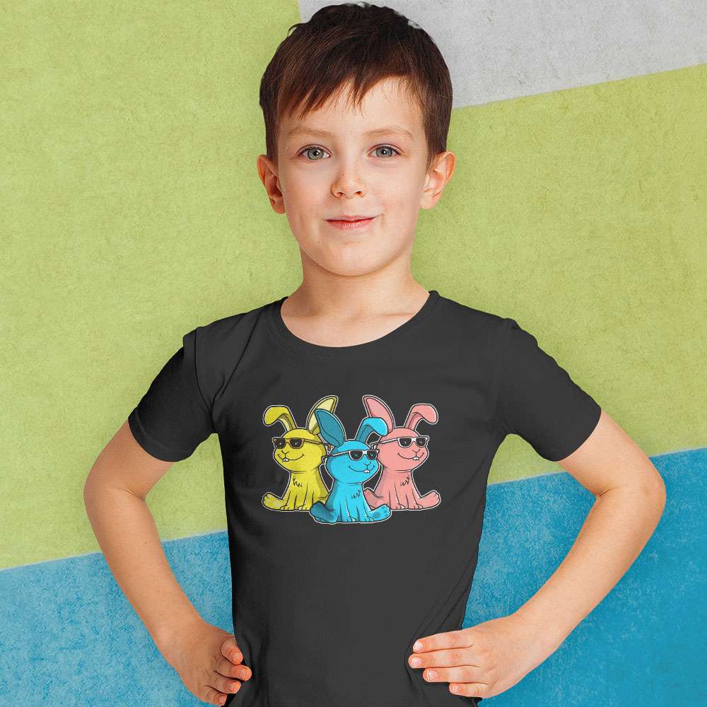 Easter Bunny Hip Hop Trio Bunnies Funny Boys Girls Kids T-Shirt