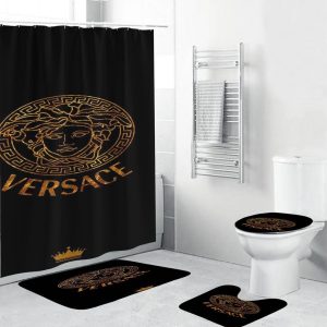 Golden Glitter Versace Shower Curtain Set 013