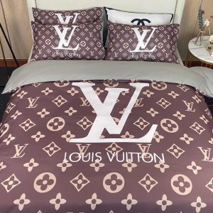 LV Brown Luxury Brand Type Bedding Sets 048