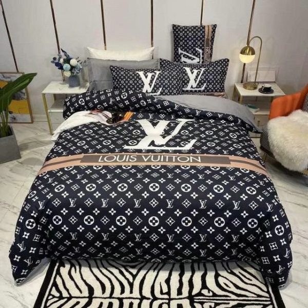 LV Type Bedding Sets Duvet Cover LV Bedroom Sets Luxury Brand Bedding 120