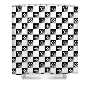 Louis Vuitton Black And White Shower Curtain 119