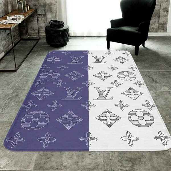 Louis Vuitton Blue White Living Room Carpet 027