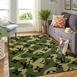 Louis Vuitton Olive Drab & Black Living Room Carpet 058