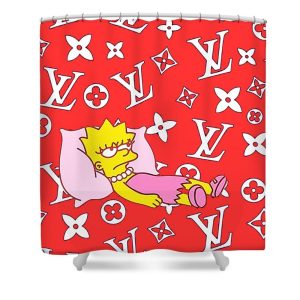 Louis Vuitton Red Shower Curtain 111