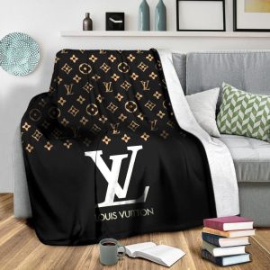 Luxury Black Fashion Louis Vuitton Blanket 031