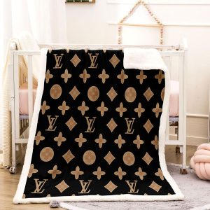 Luxury Brown Louis Vuitton Blanket 034