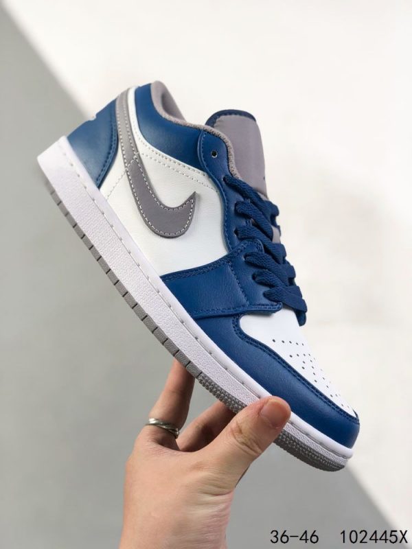 New Arrival AJ 1 Low True Blue Grey White 553558-412