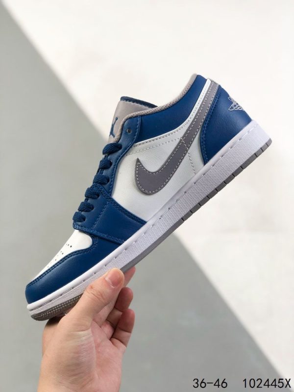 New Arrival AJ 1 Low True Blue Grey White 553558-412