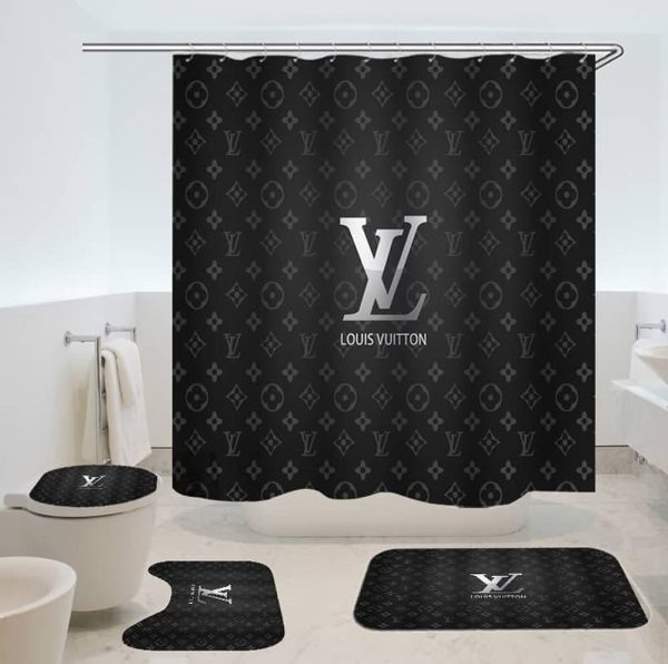 Shower Curtains Louis Vuitton Dark Gray 097