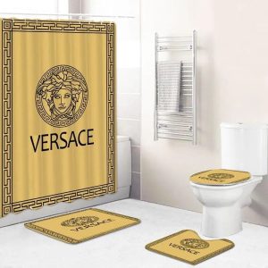 Versace Logo in Yellow Background Bathroom Accessories Set 031