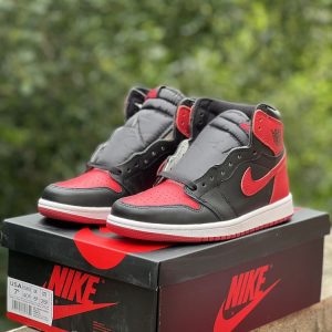 New Arrival  AJ 1 High Og Retro Black Varsity Red AJ3234