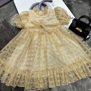 Dior Kids Lace Yellow Dress