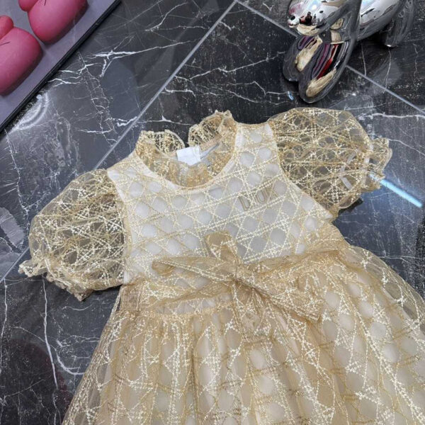 Dior Kids Lace Yellow Dress