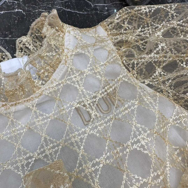 Dior Kids Lace Yellow Dress