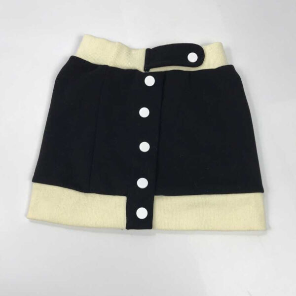 Dior Kids Embroidery Letter Jacket Single Breasted Short Skirt Two Piece Matching Set Black