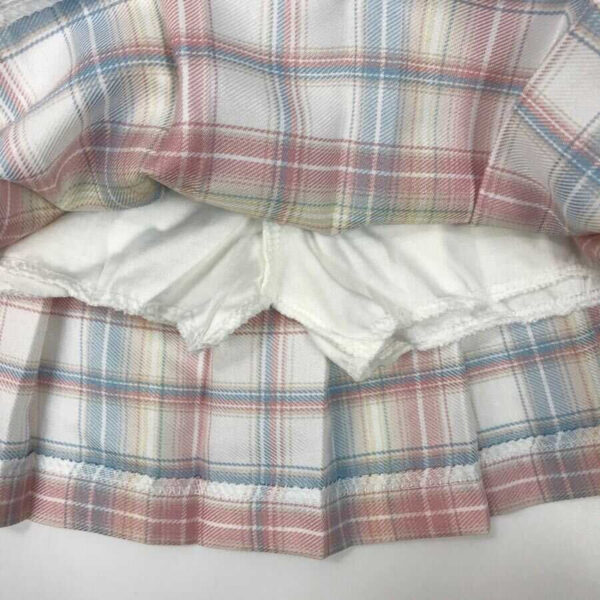 Gucci Kids Plaid Outfits Long Sleeve Button Down Blouse Shirt+Pleated Mini Skirt Set