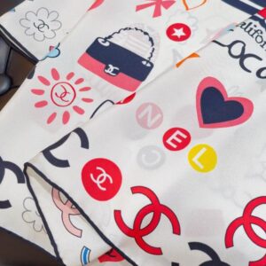 Chanel silk scarf 90X90cm E21 (6) 2937699