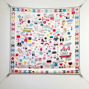 Chanel silk scarf 90X90cm E21 (9) 2937701