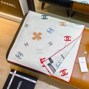 Chanel silk scarf 90X90cm E26 (8) 2937743
