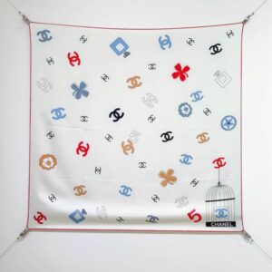 Chanel silk scarf 90X90cm E26 (9) 2937744