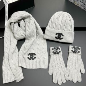 Chanel scarf hat gloves dx (10) 3404652
